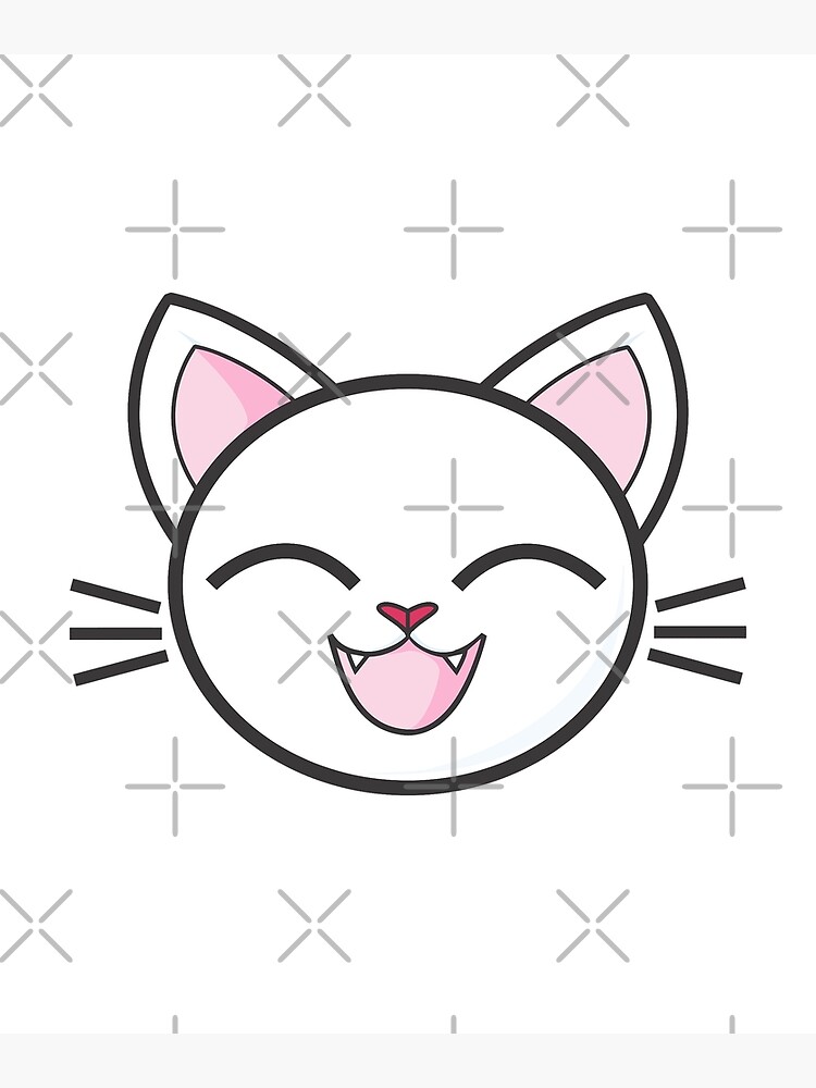 Happy Cute Cat Face Pet Anime Cat Lover Poster for Sale by maximilliajaco