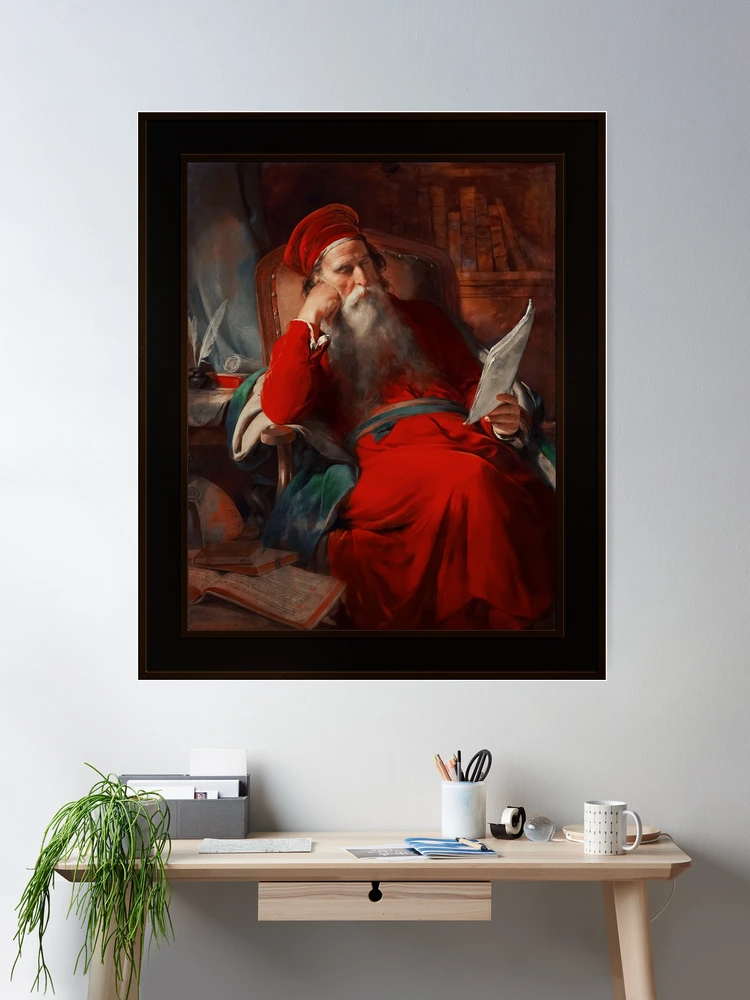 Scholar In His Study by Friedrich von Amerling Remastered Xzendor7 Classical Art Old Masters Reproductions Poster Art Print