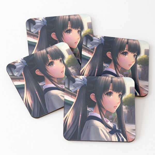 Item preview, Cute japanese anime schoolgirl designed and sold by 100PercentOtaku.