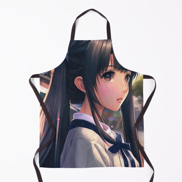 Item preview, Cute japanese anime schoolgirl designed and sold by 100PercentOtaku.