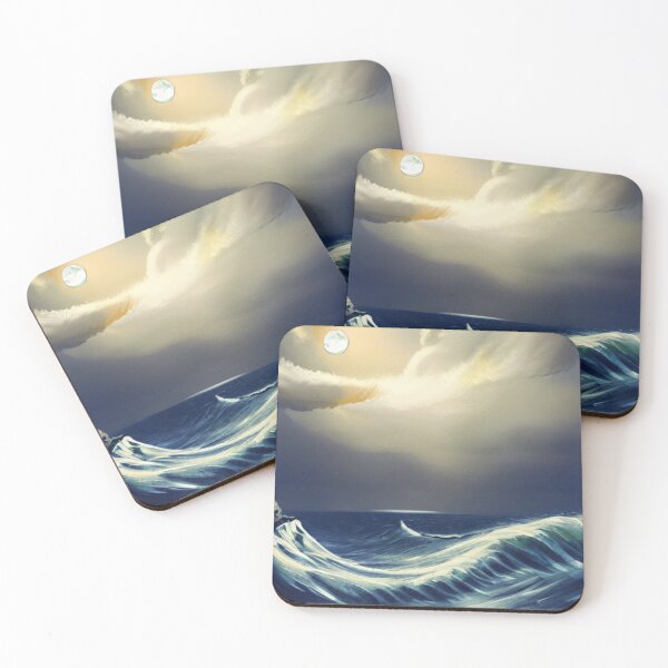 Item preview, Ocean Waves Moonlight Painting Series - Painting 4 -Throw Pillows and Prints.  designed and sold by ScatterHub.