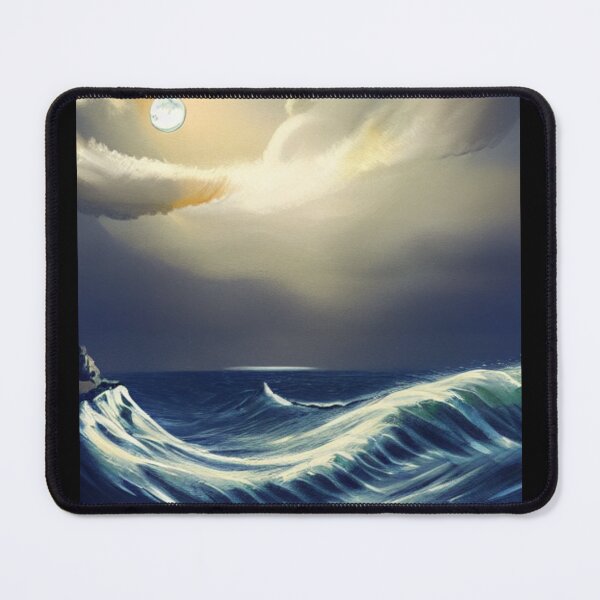 Item preview, Ocean Waves Moonlight Painting Series - Painting 4 -Throw Pillows and Prints. designed and sold by ScatterHub.