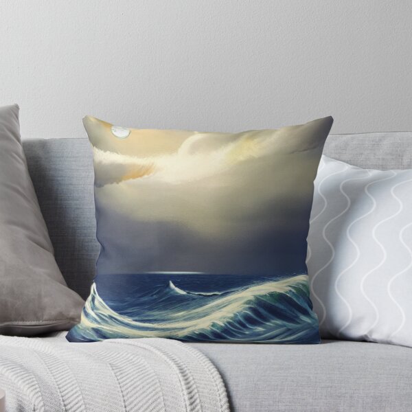 Item preview, Ocean Waves Moonlight Painting Series - Painting 4 -Throw Pillows and Prints.  designed and sold by ScatterHub.