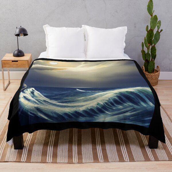 Item preview, Ocean Waves Moonlight Painting Series - Painting 4 -Throw Pillows and Prints.  designed and sold by ScatterHub.