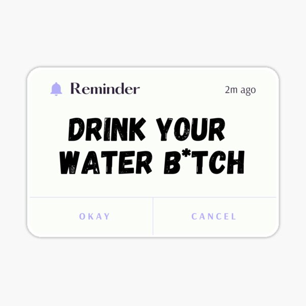 Cute Drinking Water Reminder Label Potable Bottle Tag Sticker for Sale by  GSquaredDesigns