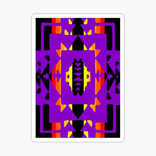 Aperçu de l'œuvre Imprimé couverture indigène violet foncé / couleur feu / noir créée et vendue par JMWCD.