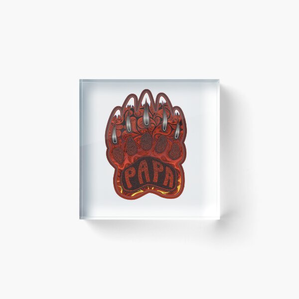 Item preview, Papa Bear Claw Illustration with Native American inspired Paisleys & Mountains embedded in designed and sold by Caummon Thread.