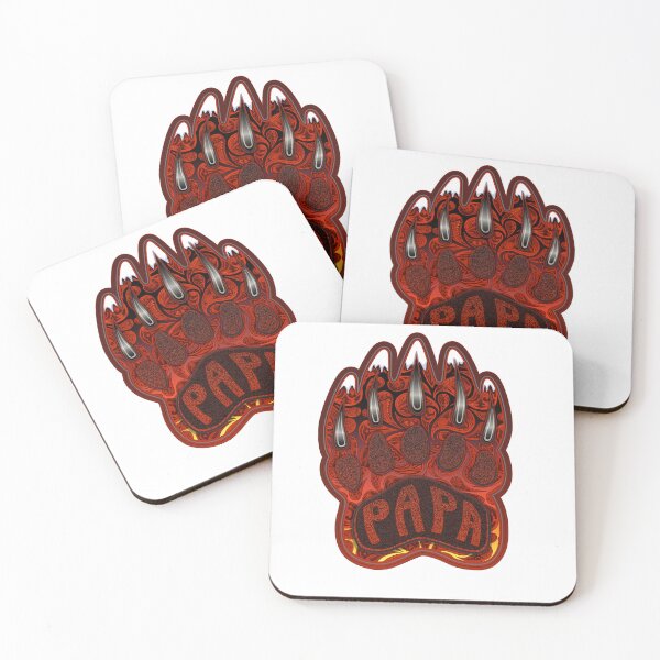 Item preview, Papa Bear Claw Illustration with Native American inspired Paisleys & Mountains embedded in designed and sold by Caummon Thread.