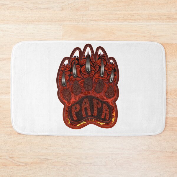 Item preview, Papa Bear Claw Illustration with Native American inspired Paisleys & Mountains embedded in designed and sold by Caummon Thread.