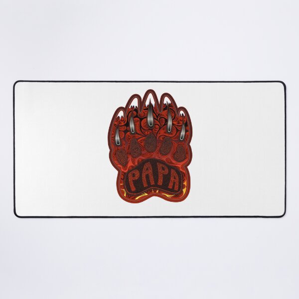 Item preview, Papa Bear Claw Illustration with Native American inspired Paisleys & Mountains embedded in designed and sold by Caummon Thread.