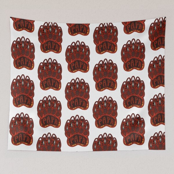 Item preview, Papa Bear Claw Illustration with Native American inspired Paisleys & Mountains embedded in designed and sold by Caummon Thread.