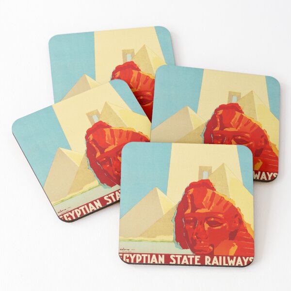 Item preview, SUNNY EGYPT Egyptian State Railways 1934 Art Deco Travel Poster by Daforno designed and sold by retroposters.