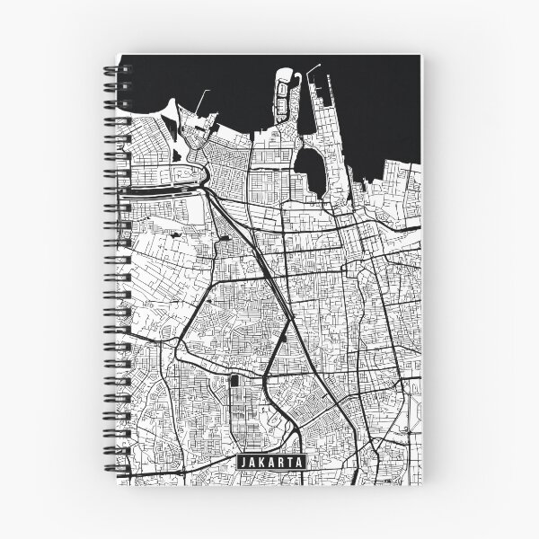 Artikelvorschau, Jakarta, Indonesia Street Map entworfen und verkauft von InkistPrints.