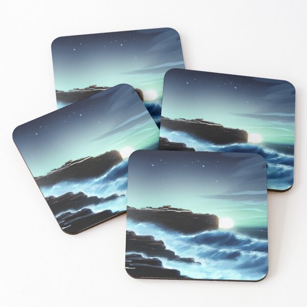 Item preview, Ocean Waves Moonlight Painting Series - Painting 5 -Throw Pillows and Prints.  designed and sold by ScatterHub.