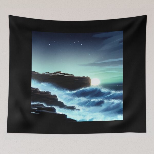 Item preview, Ocean Waves Moonlight Painting Series - Painting 5 -Throw Pillows and Prints.  designed and sold by ScatterHub.