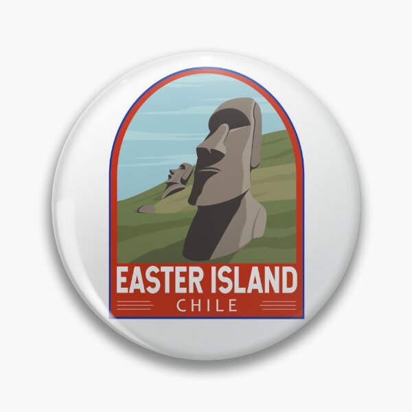 Item preview, Easter Island Chile Retro Travel Art Emblem designed and sold by KrisSidDesigns.