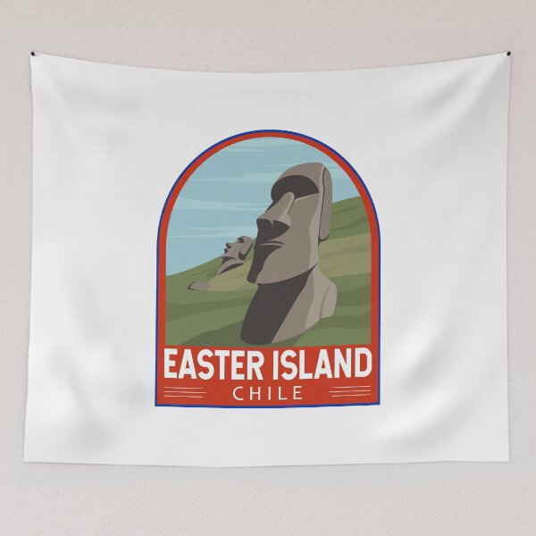 Item preview, Easter Island Chile Retro Travel Art Emblem designed and sold by KrisSidDesigns.