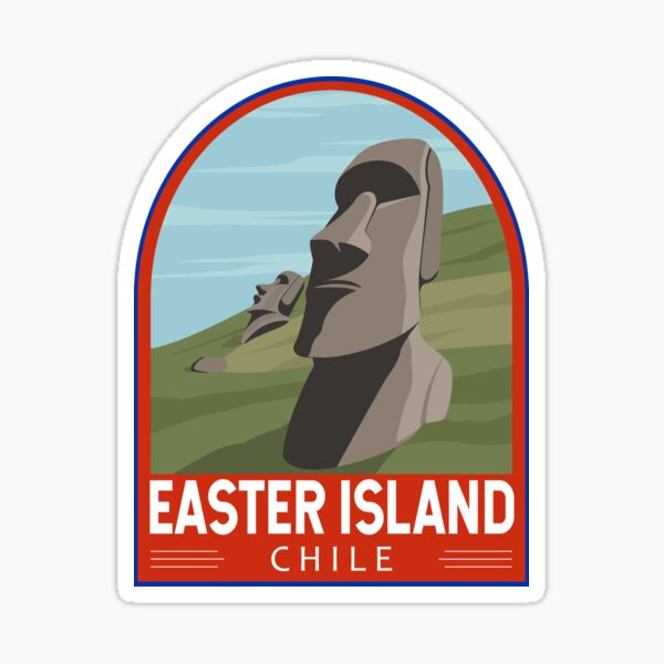 Item preview, Easter Island Chile Retro Travel Art Emblem designed and sold by KrisSidDesigns.