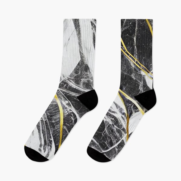 Item preview, Marble Black White Rock Texture with Golden Lines designed and sold by Ascooepics.