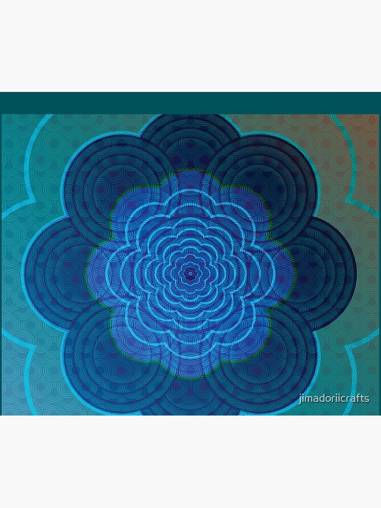 Circles Galore Psychadelic Ice Blue Dark Blue And Teal Duvet