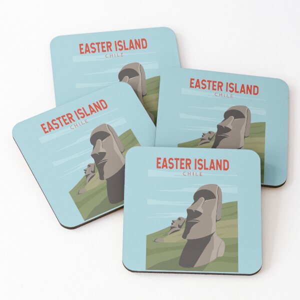 Item preview, Easter Island Chile Retro Travel Art Vintage designed and sold by KrisSidDesigns.