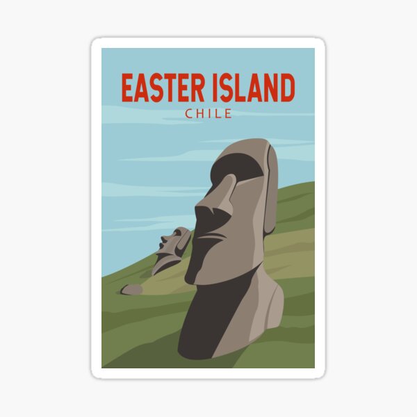 Item preview, Easter Island Chile Retro Travel Art Vintage designed and sold by KrisSidDesigns.