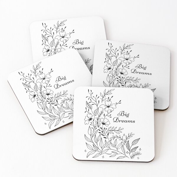 Artikelvorschau, Big Dreams – ein niedliches florales Lineart-Design für Menschen mit großen Träumen entworfen und verkauft von Yarafantasyart.