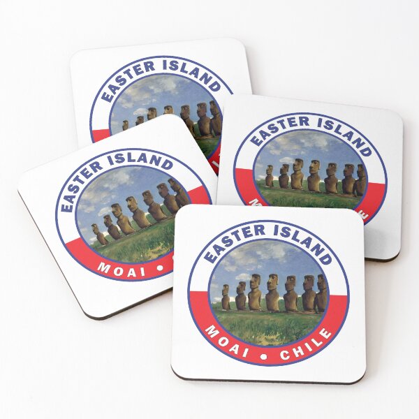Item preview, Easter Island Chile Watercolor Badge designed and sold by KrisSidDesigns.