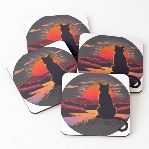Item preview, Cat looking at sunset designed and sold by BeeFigDesigns.