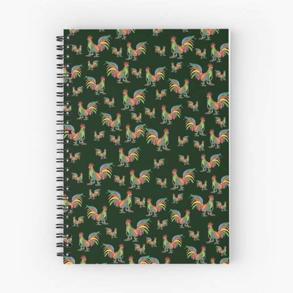 Aperçu de l'œuvre Motif Punky Rooster sur Huntert Green créée et vendue par AJLeibengeist.
