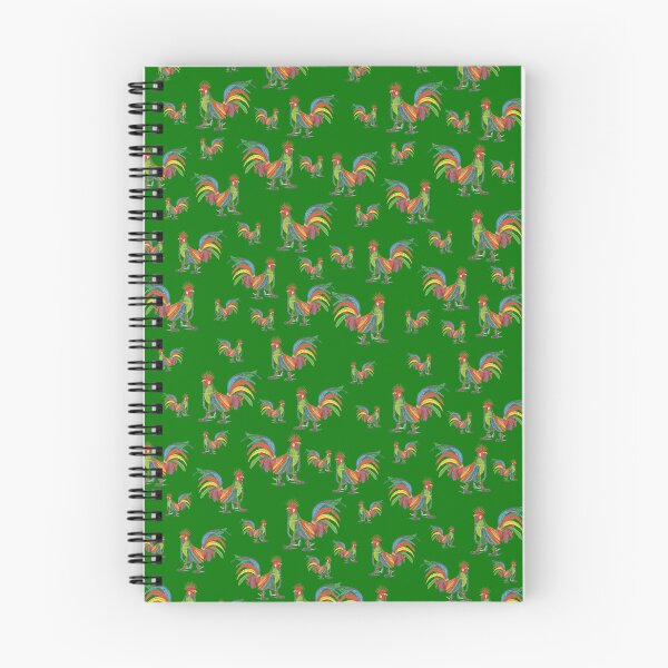 Aperçu de l'œuvre Motif de coq punky sur vert herbe créée et vendue par AJLeibengeist.