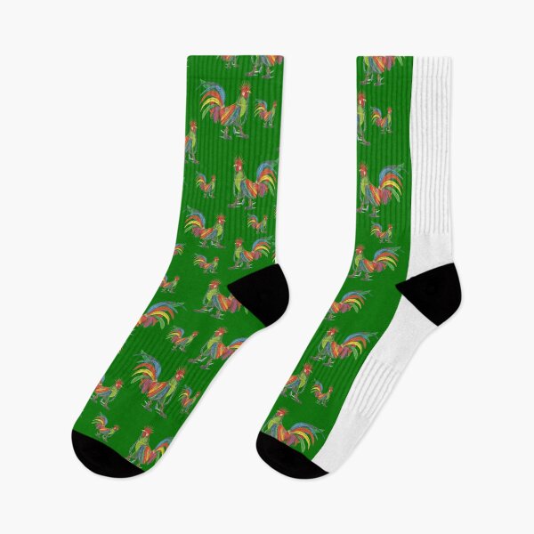 Artikelvorschau, Punky Rooster Pattern auf Grass Green entworfen und verkauft von AJLeibengeist.