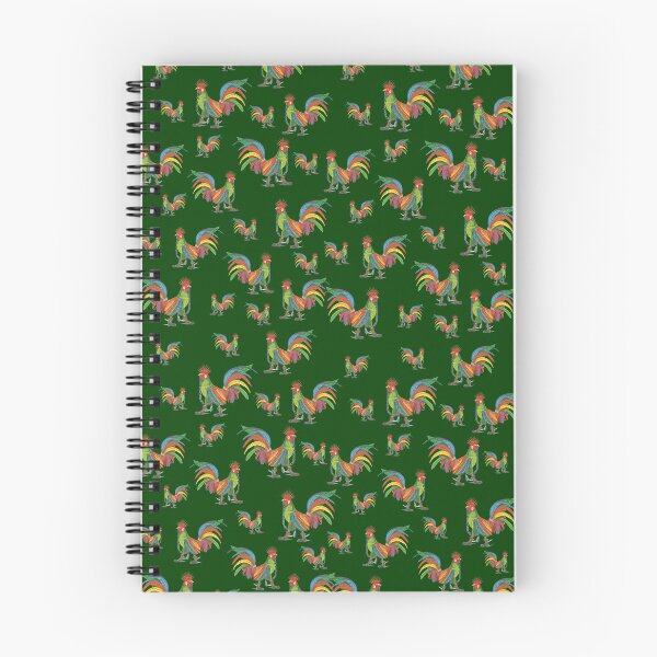 Aperçu de l'œuvre Motif Punky Rooster sur Forrest Green créée et vendue par AJLeibengeist.