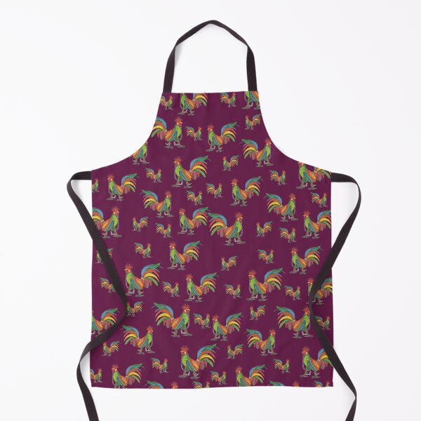 Aperçu de l'œuvre Motif de coq punky sur violet foncé créée et vendue par AJLeibengeist.