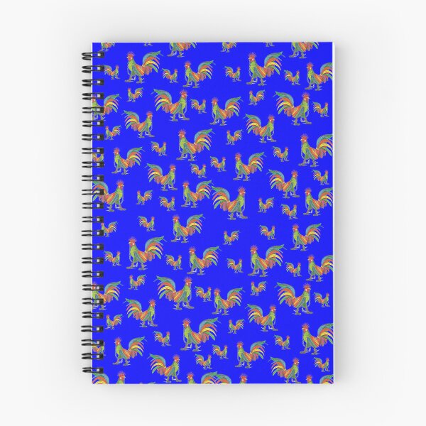 Aperçu de l'œuvre Motif Punky Rooster sur Blue Prime créée et vendue par AJLeibengeist.