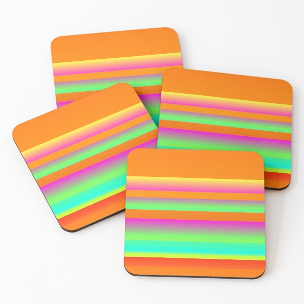 Item preview, Neon orange multicolor palette line pattern (horizontal) designed and sold by lausn.