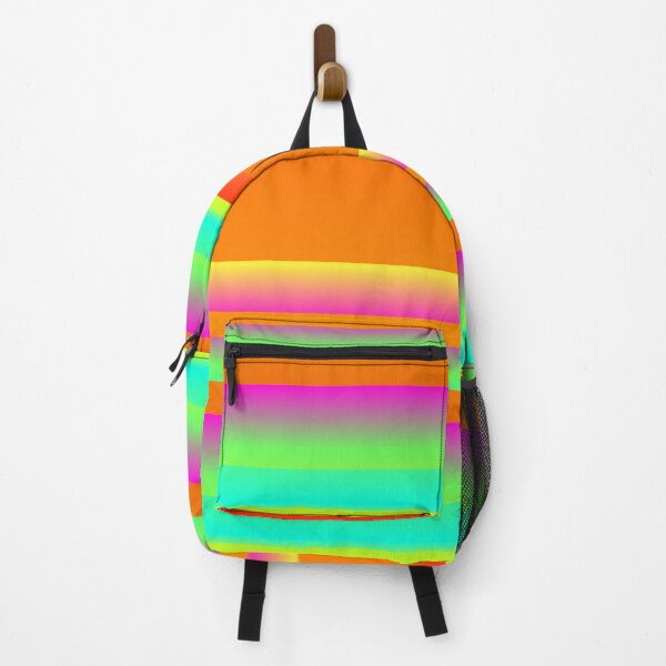 Item preview, Neon orange multicolor palette line pattern (horizontal) designed and sold by lausn.