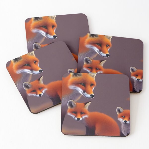 Item preview, Mother Fox And Her Kits designed and sold by ZenEverAI.
