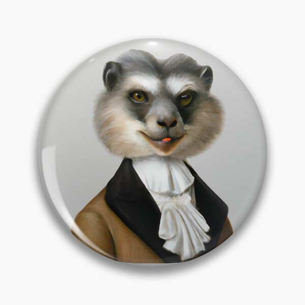 Item preview, Sir Lemur, funny animal portrait, ringtail lemur gentleman portrait, dapper lemur portrait art, cute cool lemur art designed and sold by Artsareus.