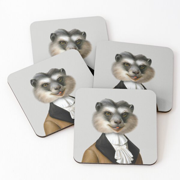 Item preview, Sir Lemur, funny animal portrait, ringtail lemur gentleman portrait, dapper lemur portrait art, cute cool lemur art designed and sold by Artsareus.
