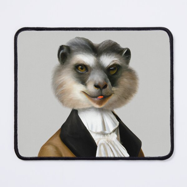 Item preview, Sir Lemur, funny animal portrait, ringtail lemur gentleman portrait, dapper lemur portrait art, cute cool lemur art designed and sold by Artsareus.