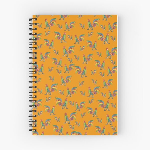 Aperçu de l'œuvre Motif punky coq sur orange brûlé créée et vendue par AJLeibengeist.