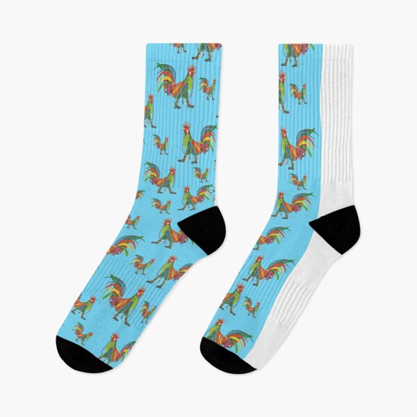 Item preview, Punky Rooster Pattern on Babby Blue designed and sold by AJLeibengeist.