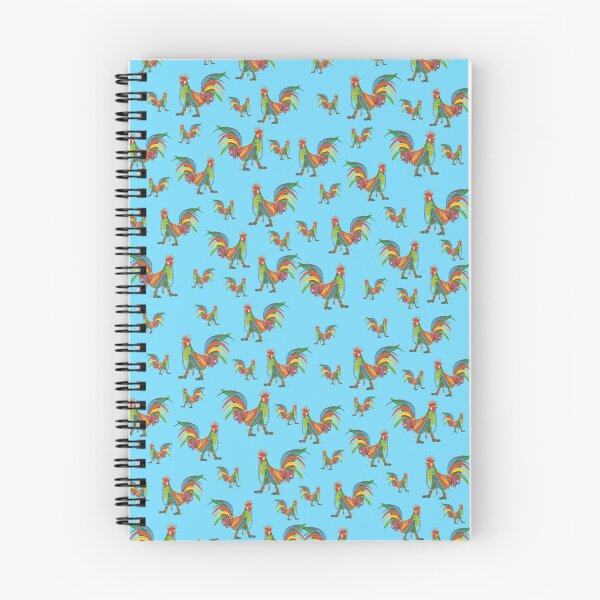 Aperçu de l'œuvre Motif Punky Rooster sur Babby Blue créée et vendue par AJLeibengeist.