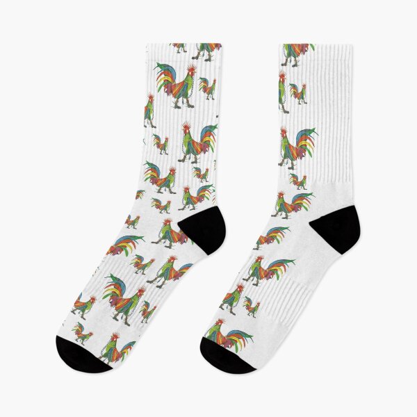 Artikelvorschau, Punky Rooster Pattern auf Weiß entworfen und verkauft von AJLeibengeist.