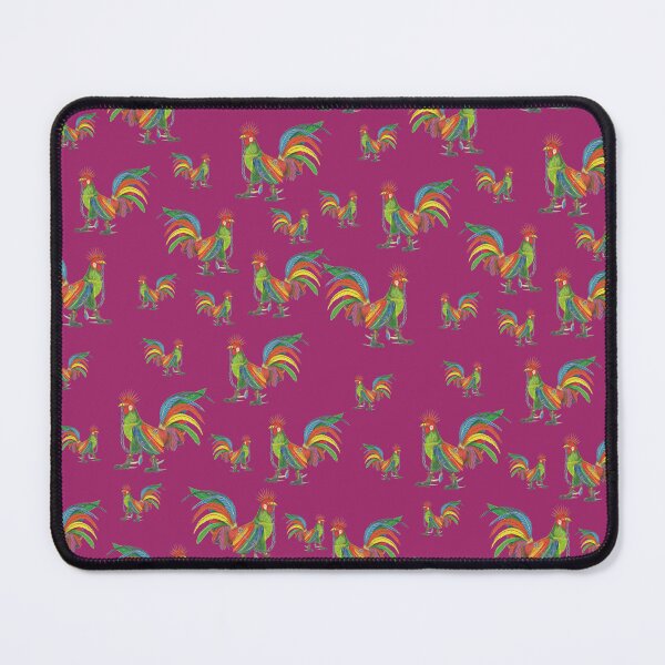 Item preview, Punky Rooster Pattern on Mauve designed and sold by AJLeibengeist.