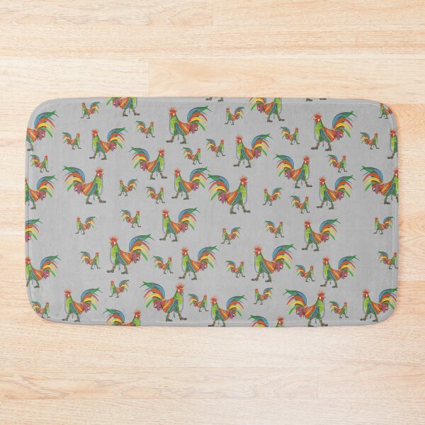 Artikelvorschau, Punky Rooster Pattern auf Lite Grey entworfen und verkauft von AJLeibengeist.