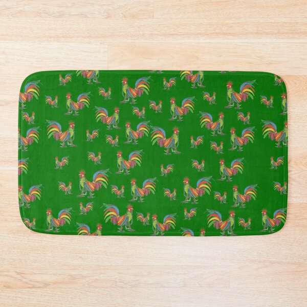 Artikelvorschau, Punky Rooster Pattern auf Grass Green entworfen und verkauft von AJLeibengeist.