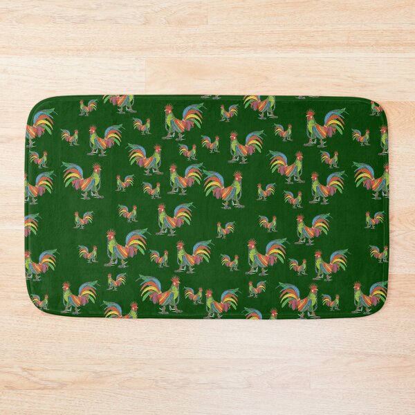 Artikelvorschau, Punky Rooster Pattern auf Forrest Green entworfen und verkauft von AJLeibengeist.