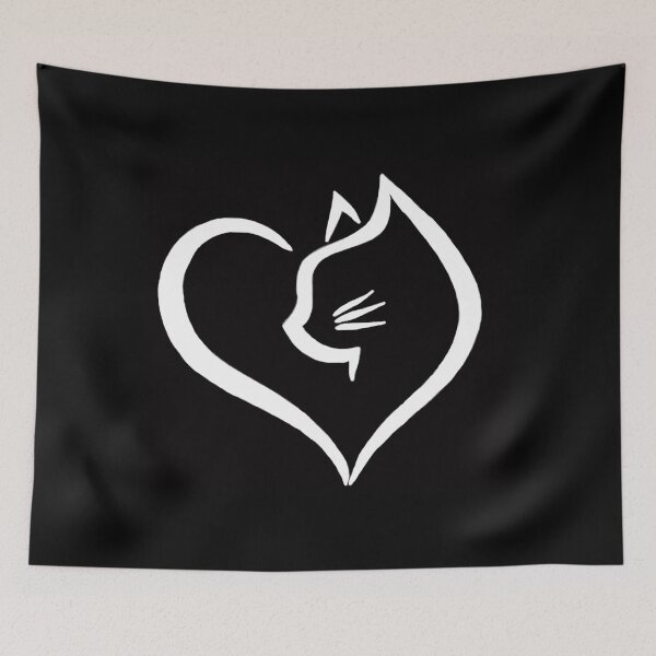 Item preview, Love Cats Heart with Cat Face designed and sold by Rowena Jones.